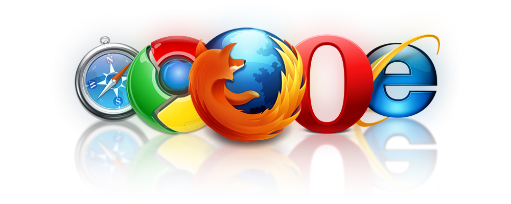 image with logos of various browsers: Safari, Chrome, Firefox, Opera, and Internet Explorer