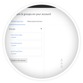 Create groups dialog on the GetContact website