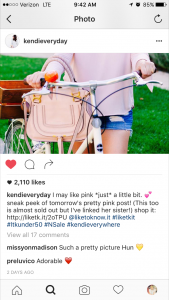 Screenshot of Instagram page for Kendi Everyday