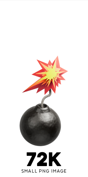 Small PNG image of a bomb with a lit fuse at 72K