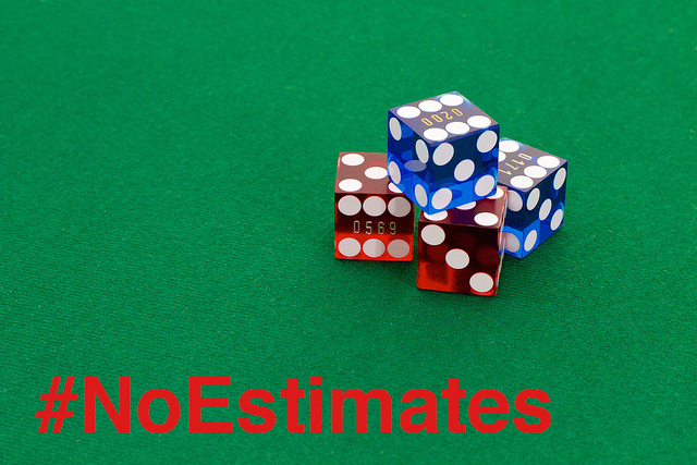 image of dice with #NoEstimates hashtag