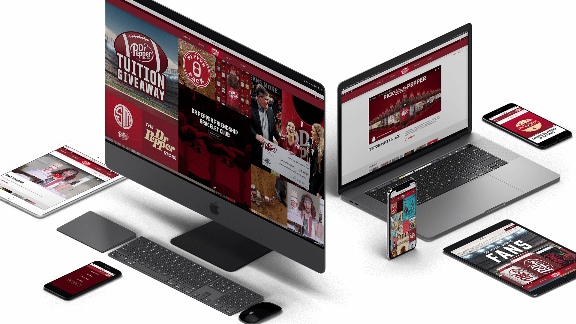 Dr Pepper website on desktop and mobile screens