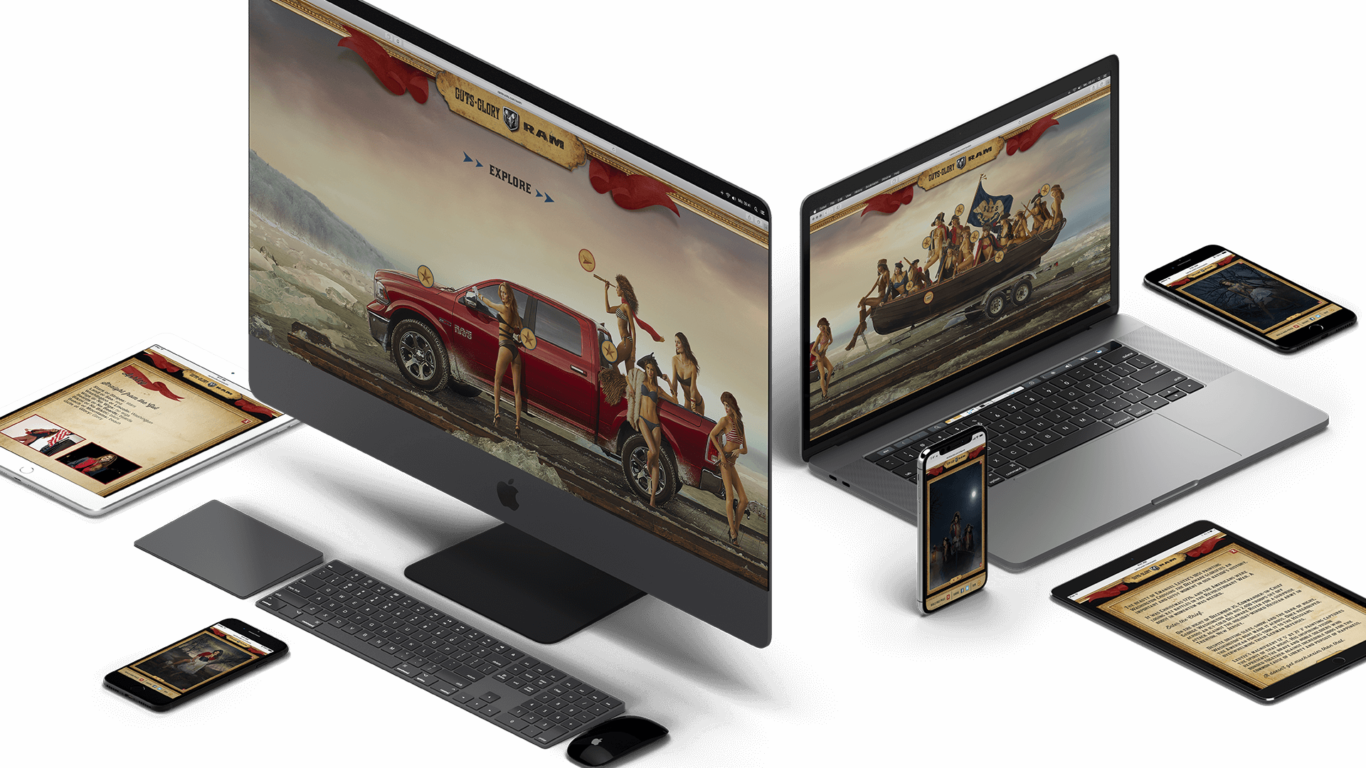 Ram campaign on mobile and desktop screens