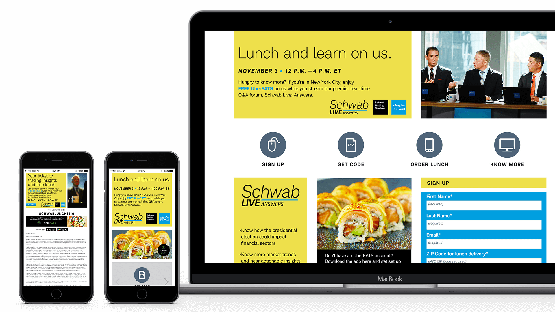 Schwab Live content on desktop and mobile screens