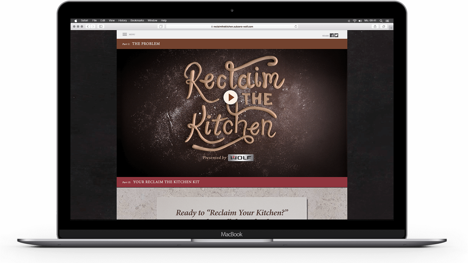 Reclaim the Kitchen website on laptop screen