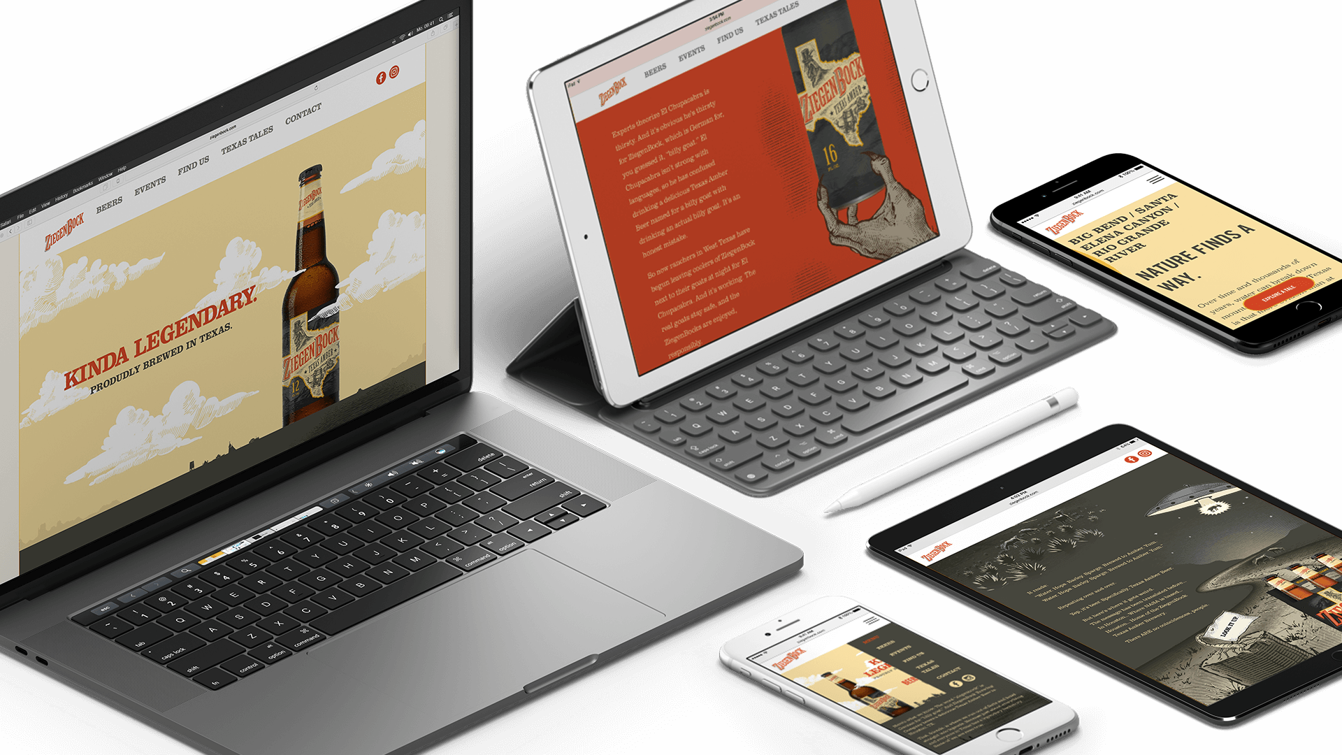 ZiegenBock website on mobile and desktop screens