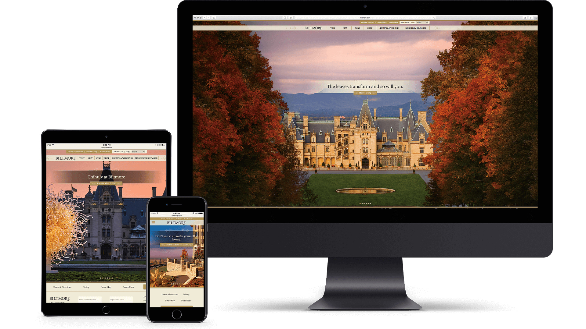 Biltmore website on desktop and mobile screens