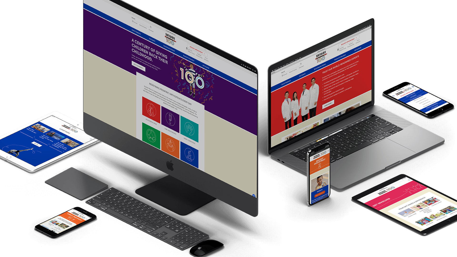 Scottish Rite for Children website on desktop and mobile screens